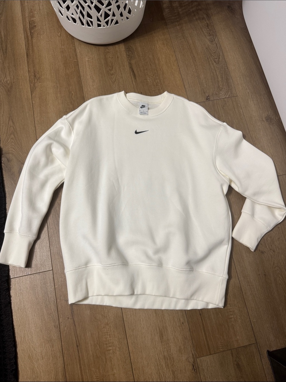 Nike Cream Crewneck with Black Swoosh